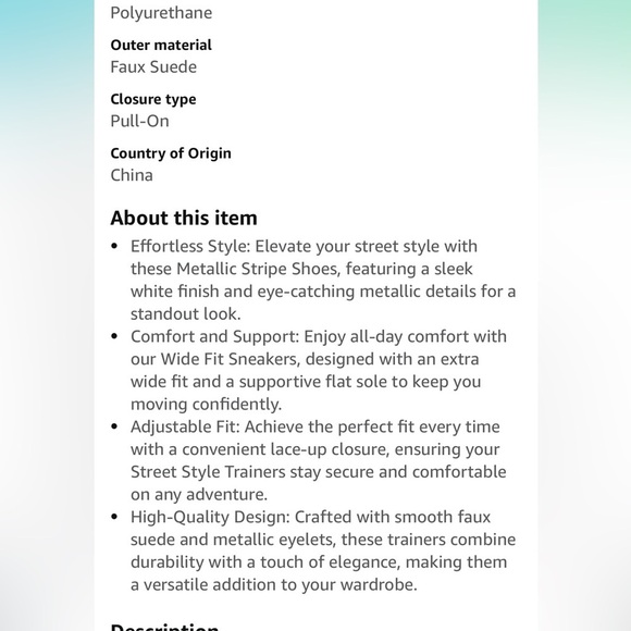 EVANS Women's Extra Wide Fit Metallic Stripe Sneaker new - Picture 8 of 8